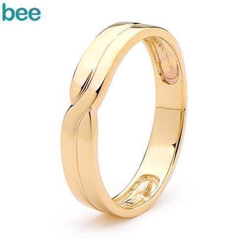 Image of Bee Jewelry Gents Plait 9 kt guld Fingerring blank, model 45355